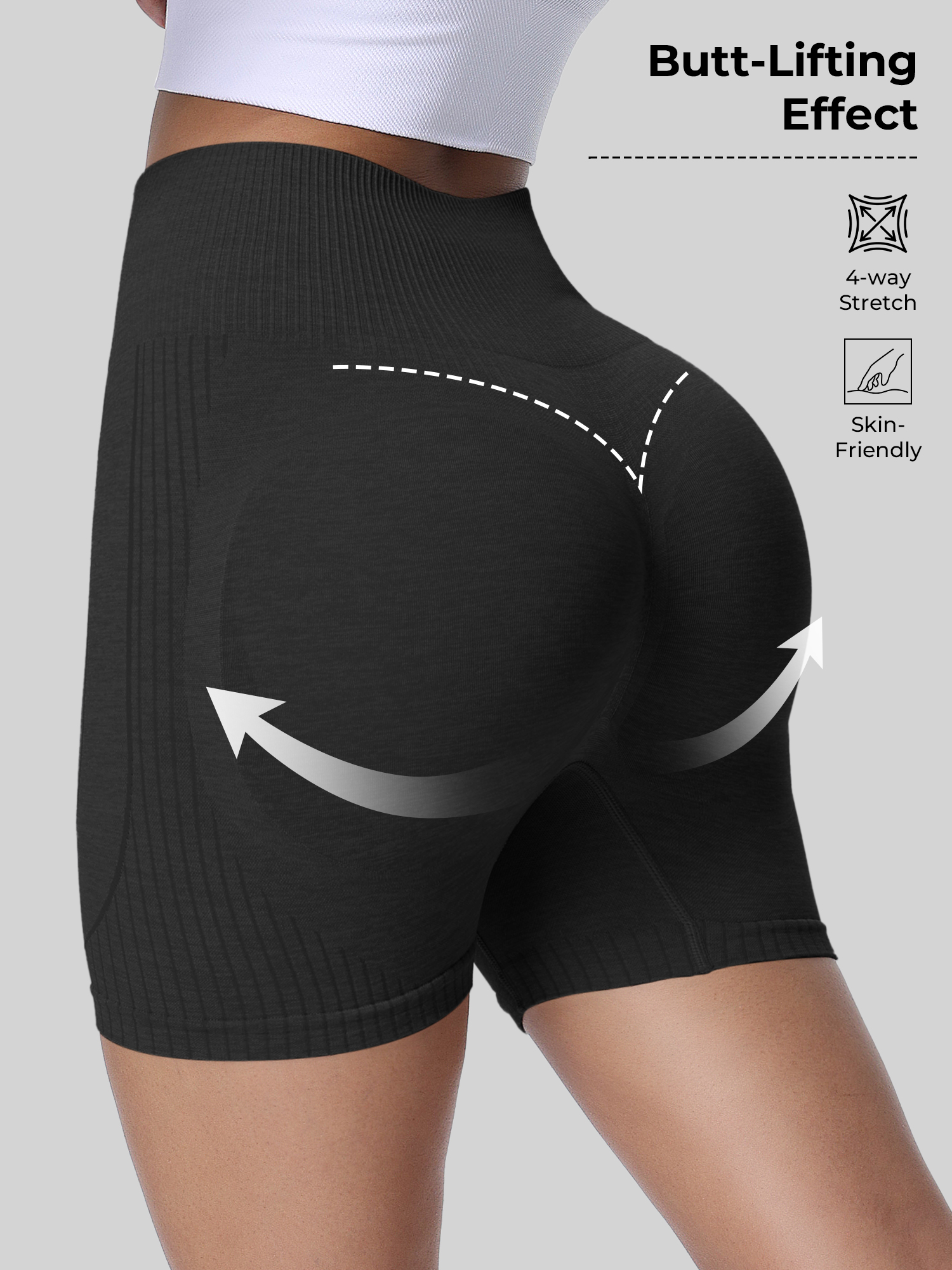 High And Running Gear - High Waist Elastic Yoga Shorts, Fitted