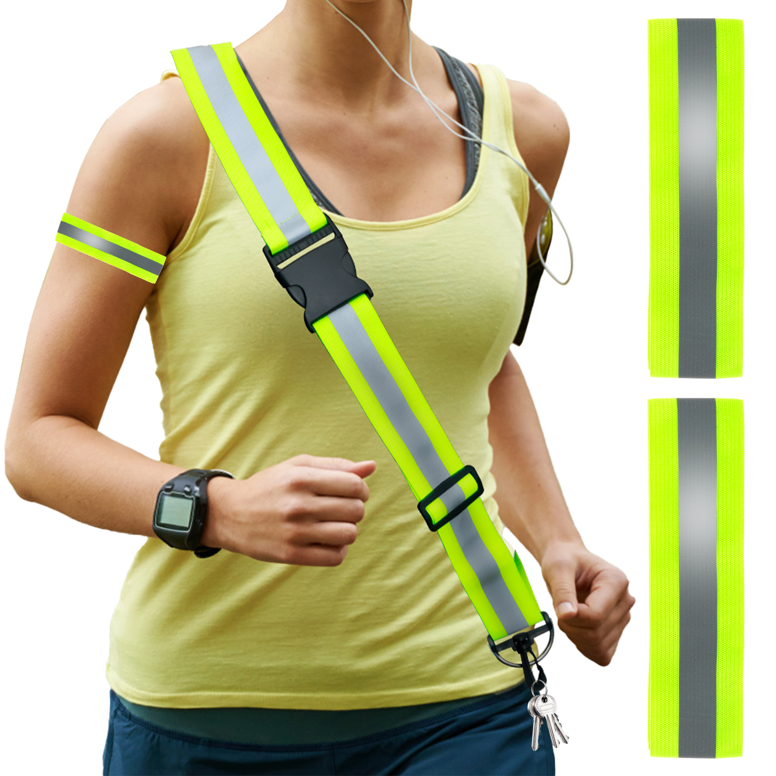 3pcs Reflective Sash for Walki - огляд і ціна Reflective Running Gear Vest