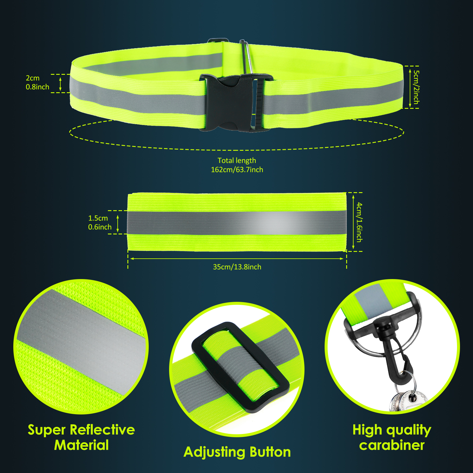 3pcs Reflective Sash for Walki - огляд і ціна Reflective Running Gear Vest